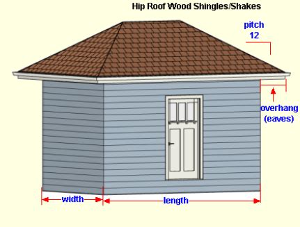 Hip Roof Wood Shingles Calculator