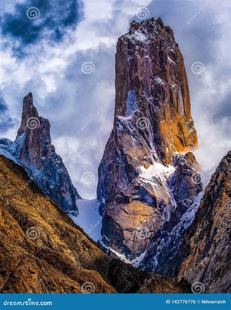 Trango Tower The Largest Cliffs In The World Situated In The Karakoram Mountains Range In ...