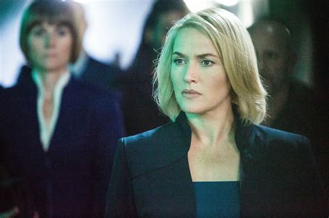 "Divergent" movie still, 2014. Kate Winslet as Jeanine Matthews.