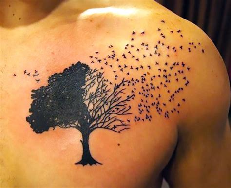 Tree and Birds Tattoo Idea