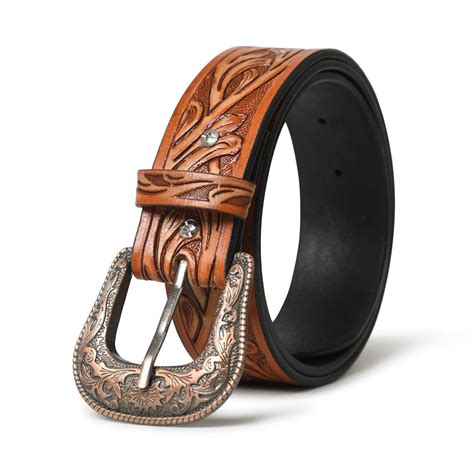 Western Cowboy Leather Belt | Men's Designer Leather Belt — Classy ...