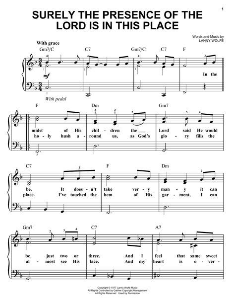 Surely The Presence Of The Lord Is In This Place | Sheet Music Direct