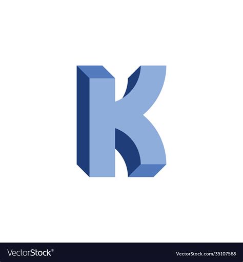 Letter k 3d optical icon Royalty Free Vector Image