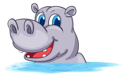 Hippo swimming in water 368517 Vector Art at Vecteezy