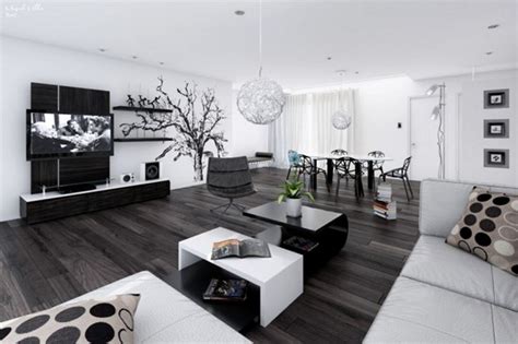 ตกแต่งห้องนั่งเล่น โทนสีขาวดำ Black & White Living Room - บ้านไอเดีย ...