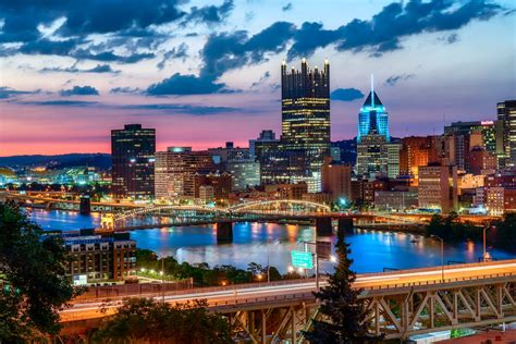 Pittsburgh Skyline Sunset Photo Pittsburgh Art Pittsburgh - Etsy