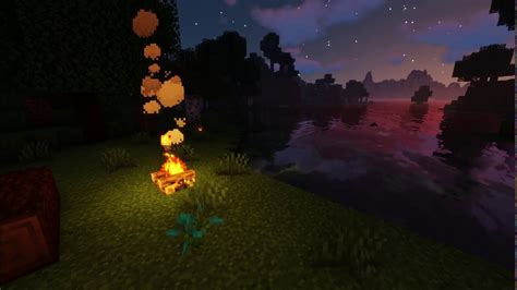 Minecraft Campfire And Ocean Waves Ambience With Music (4K Shaders ...