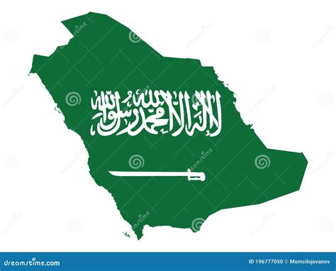 Flag Map of Saudi Arabia stock vector. Illustration of kingdom - 196777050