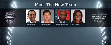 ESPN Unveils Dynamic, New Monday Night Football Commentator Team: Joe Tessitore, Jason Witten ...