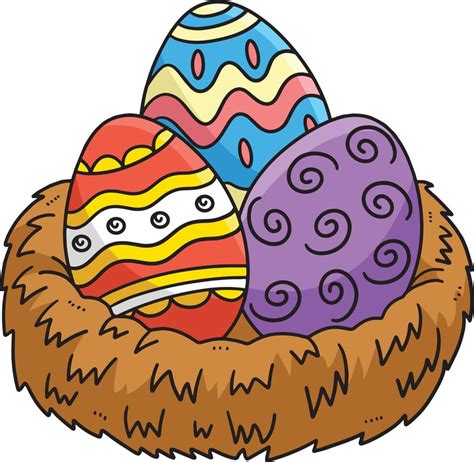 Easter Eggs in Nest Cartoon Colored Clipart 14743609 Vector Art at Vecteezy