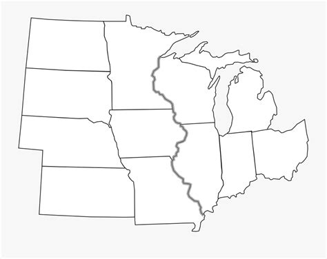 Blank Midwest Region States And Capitals Map