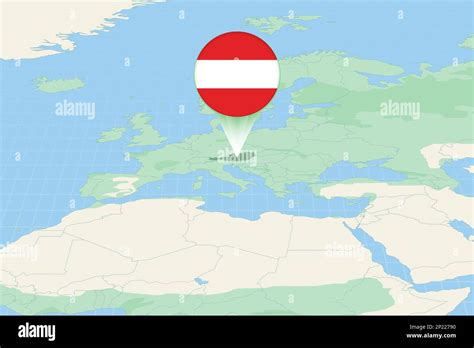 Map illustration of Austria with the flag. Cartographic illustration of ...