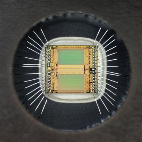 Extreme Close Up of Silicon Memory Chip Stock Image - Image of ...