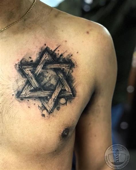 Star Of David Tattoo #chestpiece #chesttattoo #blackandgrey # ...