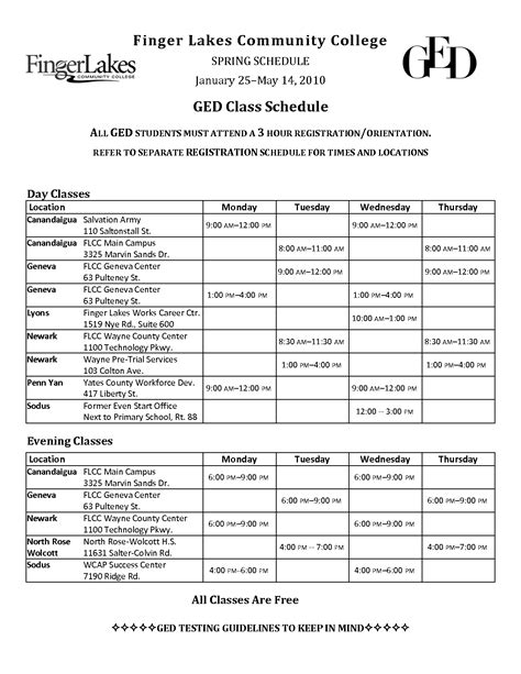 Weekly Class Schedule Template Pdf - PDF Template