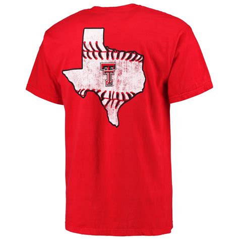 Men's Red Texas Tech Red Raiders Baseball Laces State Comfort Colors T ...