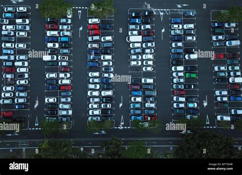 Aerial view of car parking, top view Stock Photo - Alamy