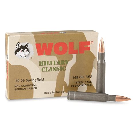 WPA, Military Classic, .30-06 Springfield, FMJ, 168 Grain, 20 Rounds ...