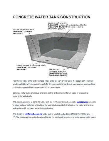 CONCRETE WATER TANK CONSTRUCTION by pwhite91 - Issuu