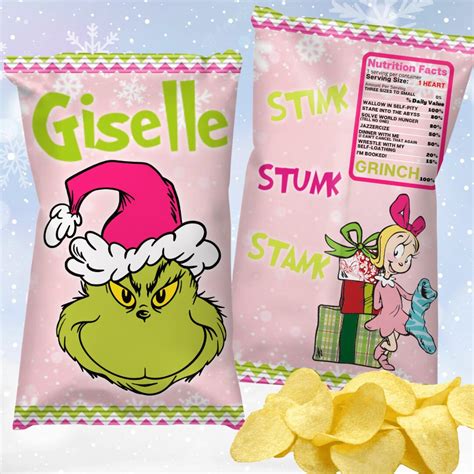 Grinch Chip Bag Grinch Party Favors the Grinch Chip Bag - Etsy