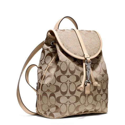 Lyst - COACH Signature Small Backpack in Natural