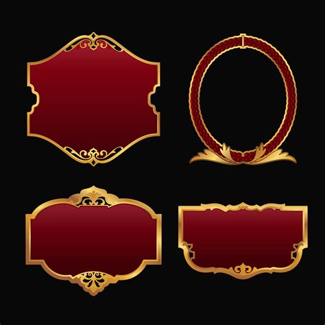 Labels with 3D decorative red golden frames collection set 610524 Vector Art at Vecteezy