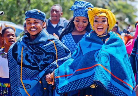 Bontle Modiselle and Priddy Ugly In Blue Sotho Seana Marena Blankets For Wedding – Clipkulture