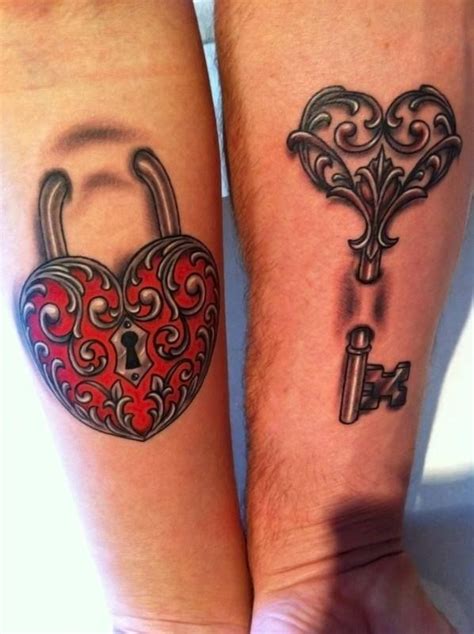 Schloss und Schlüssel | Tattoos, Matching couple tattoos, Key tattoos