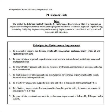 Performance Improvement Plan Template For Healthcare - Best Template Ideas