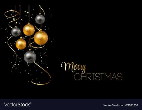 Christmas background with gold baubles Royalty Free Vector