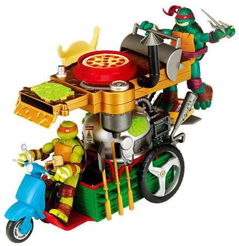 Teenage Mutant Ninja Turtles Nickelodeon Pizza Thrower Action Figure Vehicle Playmates - ToyWiz