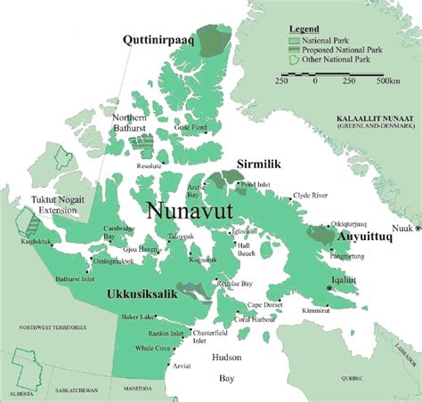 National parks of Canada in Nunavut. Source: Parks Canada (2005 ...