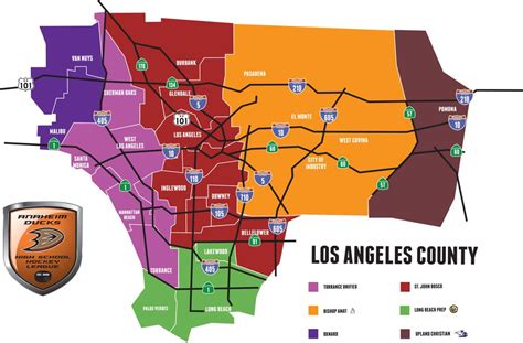 Los Angeles County District Map - Cities And Towns Map