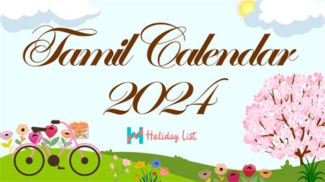 Tamil Monthly Calendar 2024 - Holiday List India