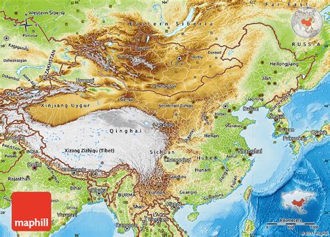 Physical Map of China