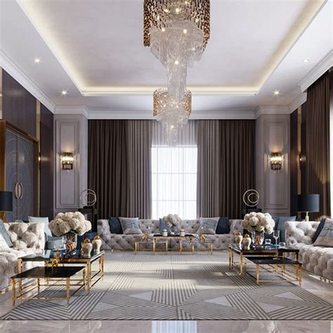 neoclassic villa interior design on Behance | Neoclassical interior design, Living room design ...