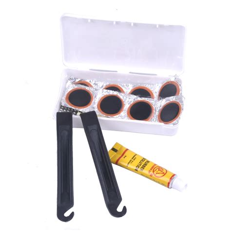 Bicycle Tire Repair Tools Kits Cycling Tyre Puncture Repair Tire Flat Set Patch Rubber Portable ...