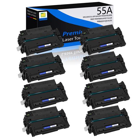 Used 8PK Black CE255A 55A Toner for HP LaserJet Enterprise 500 MFP ...