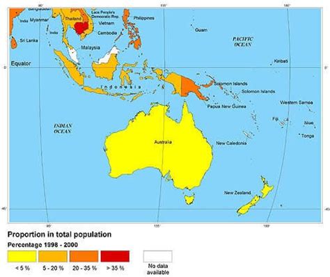 Oceania Population Map