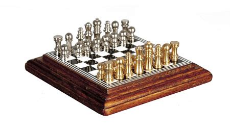 Miniature Walnut Chess Set On A Board 1:12 Scale
