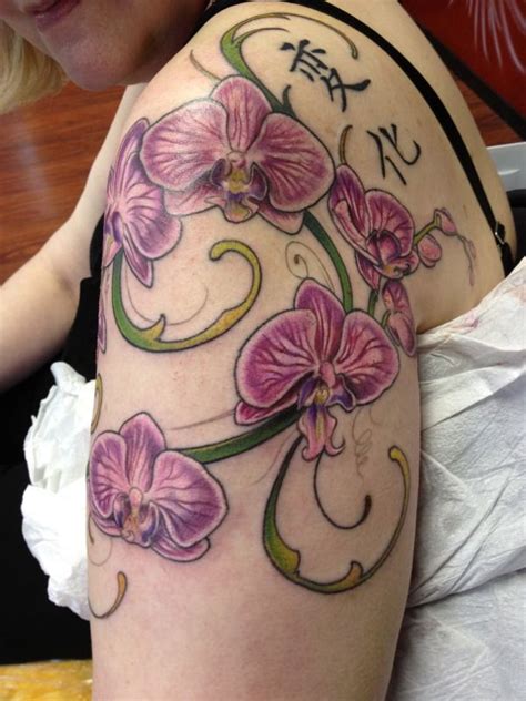 20 best Orchid sleeve tattoo photos images on Pinterest | Arm tattoos ...