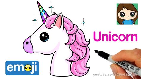 How to Draw a Unicorn Emoji Easy - YouTube