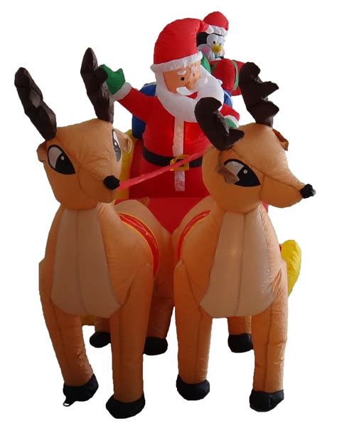 The Holiday Aisle® Christmas Inflatable Santa Claus Driving Sleigh Decoration & Reviews | Wayfair