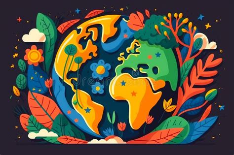 Illustration of Colorful Planet Earth. the Concept of Environmental Protection and Love for Our ...