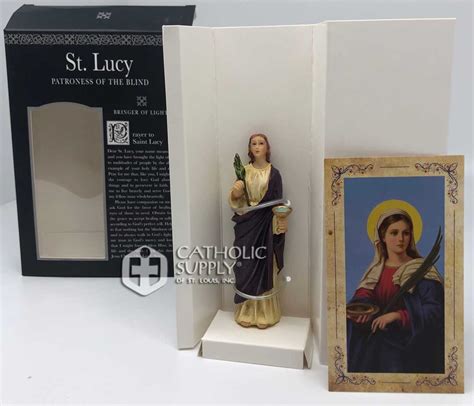 Saint Lucy 3.75" Statue with Prayer Card Set