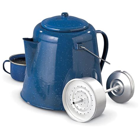 20 - cup Enamel Percolator Coffee Pot, Royal Blue - 130025, Cookware & Utensils at Sportsman's Guide