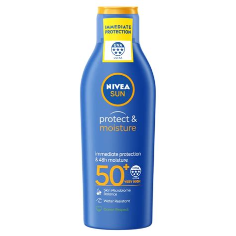 NIVEA SUN Protect & Moisture Lotion SPF50+ (200ml), Moisturising ...