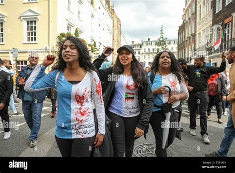 Saudi Arabia Embassy, London, UK. 15th June, 2019. Sudanese nationals ...