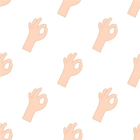 Premium Vector | Cartoon hand ok pattern