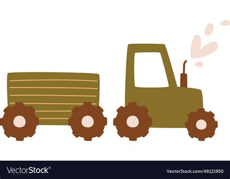 Tractor with trailer Royalty Free Vector Image